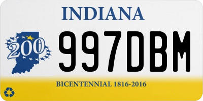 IN license plate 997DBM