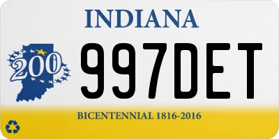 IN license plate 997DET