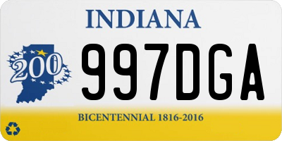 IN license plate 997DGA