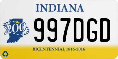 IN license plate 997DGD