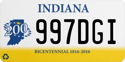 IN license plate 997DGI