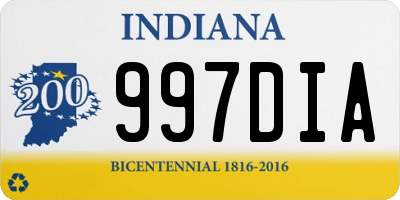 IN license plate 997DIA