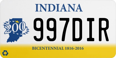 IN license plate 997DIR