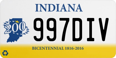 IN license plate 997DIV