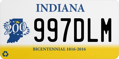 IN license plate 997DLM