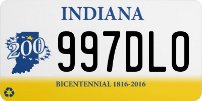 IN license plate 997DLO