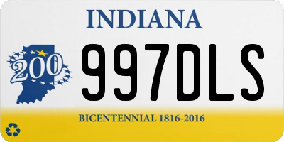 IN license plate 997DLS