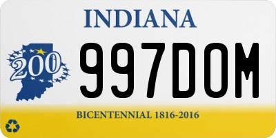 IN license plate 997DOM