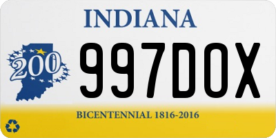 IN license plate 997DOX