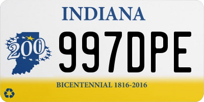 IN license plate 997DPE