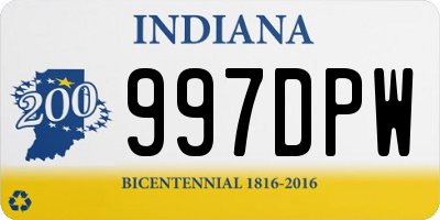IN license plate 997DPW