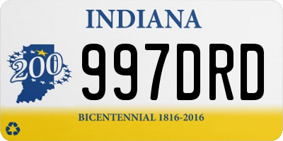 IN license plate 997DRD