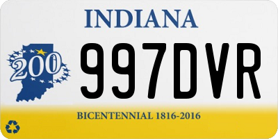 IN license plate 997DVR