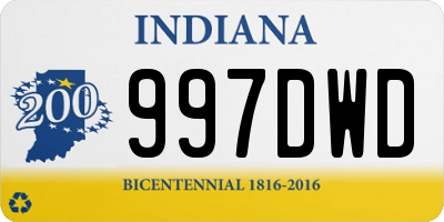 IN license plate 997DWD