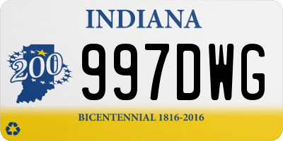 IN license plate 997DWG