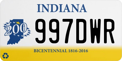 IN license plate 997DWR