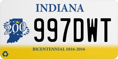 IN license plate 997DWT