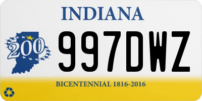 IN license plate 997DWZ