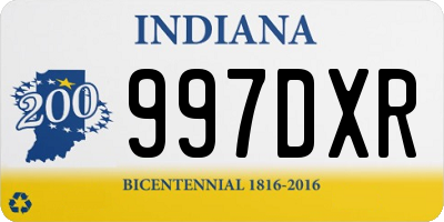 IN license plate 997DXR