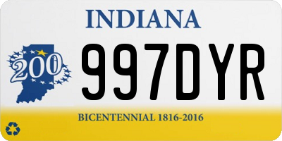 IN license plate 997DYR