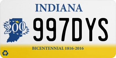 IN license plate 997DYS