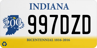 IN license plate 997DZD