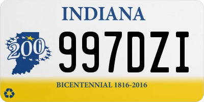 IN license plate 997DZI