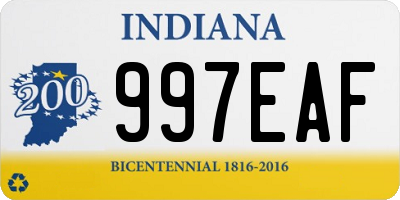 IN license plate 997EAF