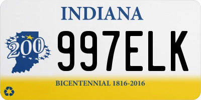 IN license plate 997ELK