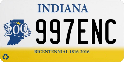 IN license plate 997ENC