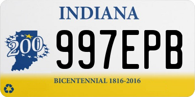 IN license plate 997EPB