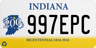 IN license plate 997EPC