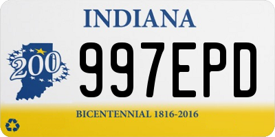 IN license plate 997EPD