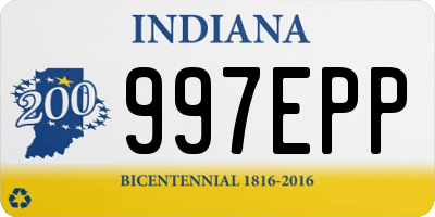 IN license plate 997EPP