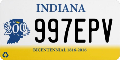 IN license plate 997EPV