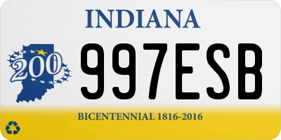 IN license plate 997ESB