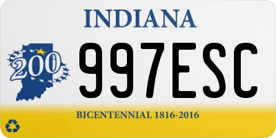 IN license plate 997ESC