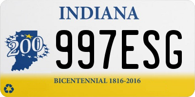 IN license plate 997ESG