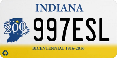 IN license plate 997ESL