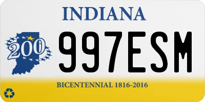 IN license plate 997ESM