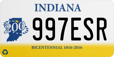 IN license plate 997ESR