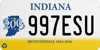 IN license plate 997ESU