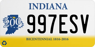 IN license plate 997ESV