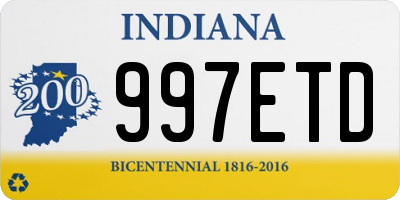 IN license plate 997ETD