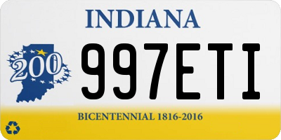 IN license plate 997ETI