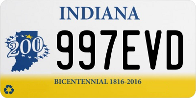 IN license plate 997EVD