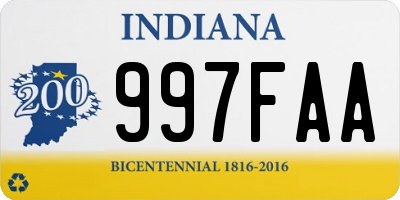 IN license plate 997FAA