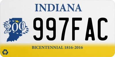 IN license plate 997FAC