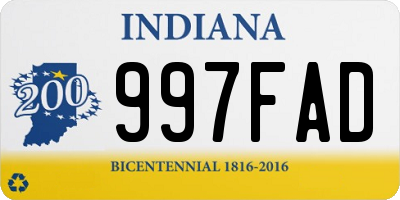 IN license plate 997FAD