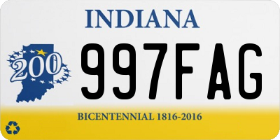 IN license plate 997FAG